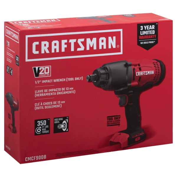 CRAFTSMAN V20 Cordless Impact Wrench Tool Only CMCF900B