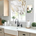 thumbnail image 6 of Gold White Marble Tie Up Curtain 63 Inches Long, Abstract Cracked Stone Texture Contemporary Balloon Style Kitchen Window Curtain Over Sink, Small Window Rod Pocket Curtain 46"x63", 6 of 9