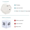 thumbnail image 3 of KADAMS Pomodoro Cube Timer, 11 Preset Countdowns, Flip-to-Start Gravity, Rechargeable Timer for Productivity, ADHD Focus, Study & Cooking, Sound/Vibrate/Mute Modes, White, 3 of 7