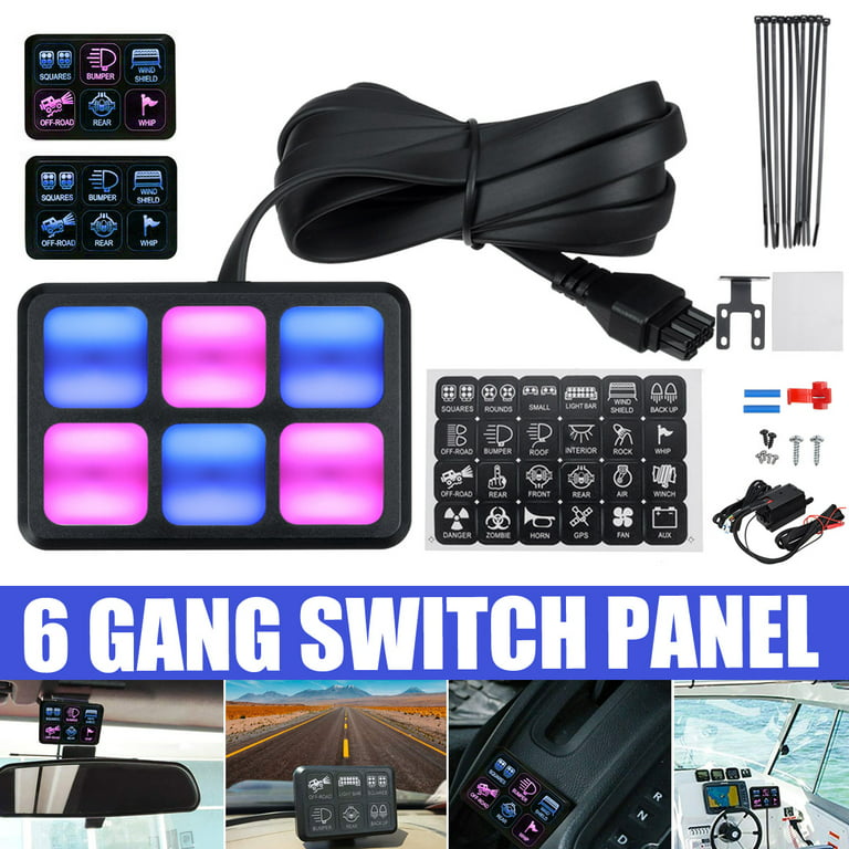 6P Switch Panel Buttons APP Control Touch Control Panel with Backlight LED  Light Switch Panel for RV Yacht for SUV Boat Caravan - AliExpress