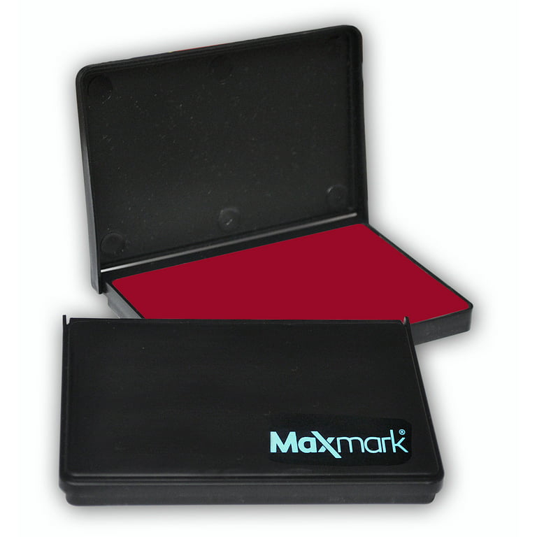 MaxMark Large Crimson Red Stamp Pad - 2-3/4 by 4-1/4 - Premium Felt Pad 