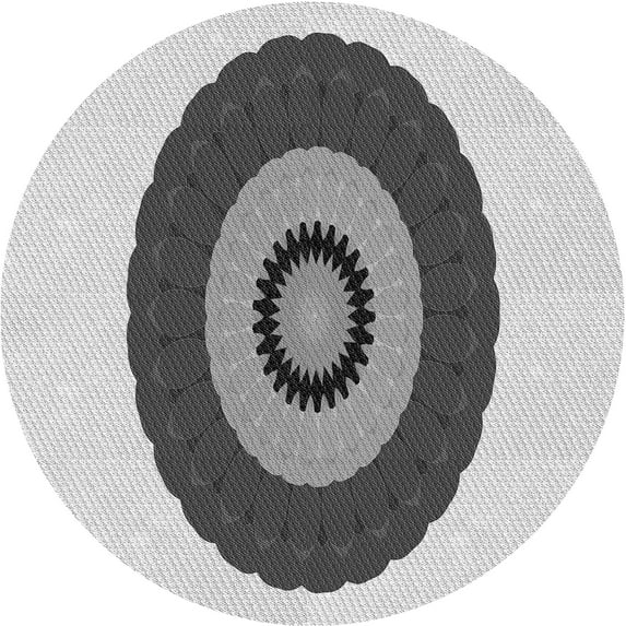 Ahgly Company Indoor Square Patterned Dim Gray Area Rugs, 3' Square