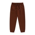 thumbnail image 4 of Yusim Boys Sweatpants with Pockets- Stretch Elastic Waist Drawstring Fall Winter Casual Kids Jogger Pants Coffee Size 10, 4 of 6