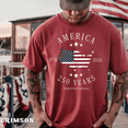 thumbnail image 3 of Semiquincentennial 250 Years T-Shirt, Patriotic USA Map American Flag 1776-2026 Anniversary Tee, Unisex Garment Dyed Cotton, 3 of 7