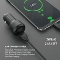 thumbnail image 5 of 12W/2.4A Fast Charging Dual USB Port Car Charger with Type-C Cable (5 Feet) for TCL 4X 5G - Black, 5 of 8