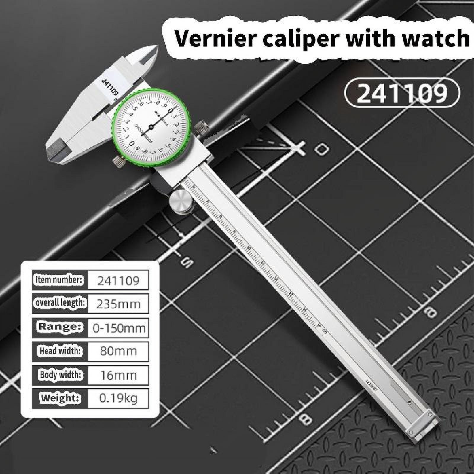 Professional 0 to 150mm Metric Verniers Calipers with Clear Dialing Face Measurement for Accurate Measurements in Machin
