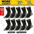 thumbnail image 2 of Calcetines de trabajo SOXCO de longitud redondeada para hombre, color negro, 10 pares, 2 of 4