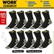 thumbnail image 2 of Calcetines de trabajo SOXCO de longitud redondeada para hombre, color negro, 10 pares, 2 of 4