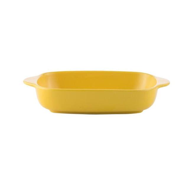 Creative Ceramics Baking Tray Practical Household Baking Plate Cake Bread Baking Tray for Home Kitchen Bakery (Yellow)