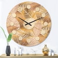 thumbnail image 2 of Designart 'Palm Golden Leaves II' Mid-Century Modern Wood Wall Clock, 2 of 5
