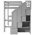 thumbnail image 5 of Harper & Bright Designs Wood Loft Bed Full Size with L-Shaped Desk and Drawers, Multi-Functional Full Loft Bed Frame with Cabinet and Storage Staircase, Gray, 5 of 12