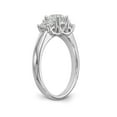 thumbnail image 6 of Solid 14K White Gold Three Stone Diamond Side-Stones with CZ Cubic Zirconia Center Stone Engagement Ring Size 6.5, 6 of 8