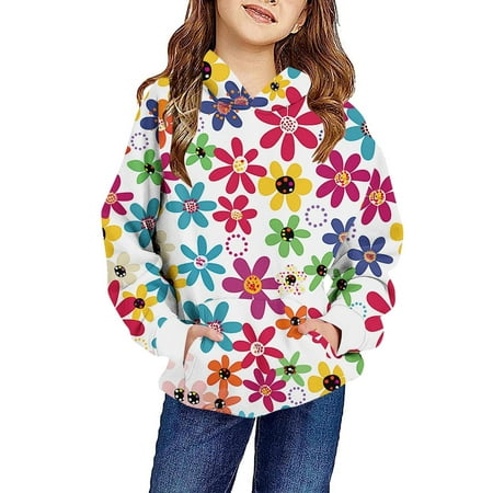

YYYTop Teen Girl Gifts Trendy Girls Pullover Sweatshirt Crewneck Oversized Hooded Sweatshirt Kids Fashion Long Sleeve Pullover Tops 4-14 Years for Girls Boys Baby Undershirts 6-9 Months Baby Deals