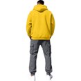 thumbnail image 2 of Mens Hoodie Tracksuit 2 Piece Sweatsuit Long Sleeve Hooded Sweatshirt and Drawstring Waist Sweatpants Jogging Matching Sets with Pockets Yellow M, 2 of 8
