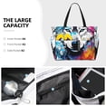 thumbnail image 3 of KLL Cool Colorful Wolf Print Large Beach Tote Bag Women Waterproof Sandproof Zipper Beach Tote Bag for Pool Gym Grocery Travel with Wet Pocket, 3 of 7