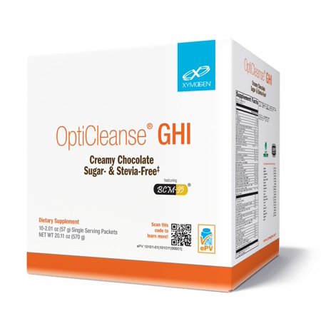 XYMOGEN OptiCleanse GHI - Protein Powder for Digestive Health - Liver & Immune Support - B Vitamins & Plant-Based Protein - Gluten-Free - Creamy Chocolate Flavor - 10 Servings