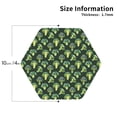 thumbnail image 3 of Pofeuu Broccoli 3 Print Leather Coasters Set of 6, Round Cups Mugs Mat Pad for Home Kitchen Heat Resistant Drink Coasters,Hexagon, 3 of 7