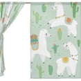 thumbnail image 3 of Coolnut 2PCS Sheer Curtains, 78"x55" Cute Llama with Cactus Gauze Door and Window Voile Curtain Panels for Bedroom Living Room, 3 of 4