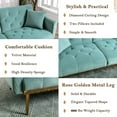 thumbnail image 4 of FFH Convertible Futon Sofa Bed, Velvet Upholstered Sleeper Sofa Loveseat, Mint Green, 4 of 8