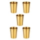 thumbnail image 1 of Yuarrent Taza de café de acero Taza de agua potable portátil Bebidas Soporte reutilizable a prueba de herrumbre Adultos Camping al aire libre Chapado en oro 260ML 5Conjunto, 1 of 6