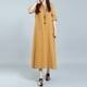 thumbnail image 1 of Vestido largo para mujer, vestido suelto de media manga con cuello en V Romacci Amarillo L, 1 of 7