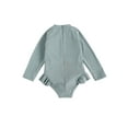 thumbnail image 3 of Jxzom 1-5T Toddler Little Girl One Piece Swimsuit Ruffled Long Sleeve Zip Up Rash Guard Swimwear Bathing Suit, 3 of 7