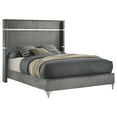 thumbnail image 3 of Lucia 61-inch Upholstered Queen Wingback Bed Grey, 3 of 8