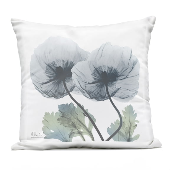 Stupell Industries Simple Blue Poppy Duo Design by Albert Koetsier Outdoor Printed Pillow