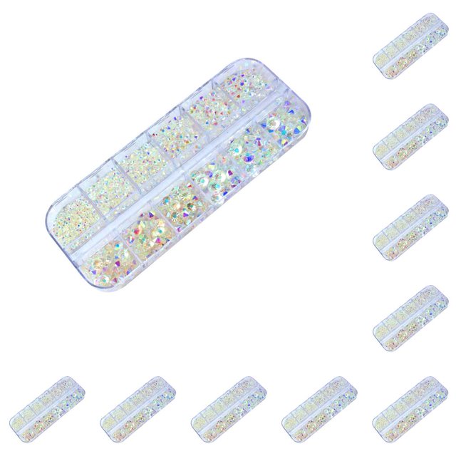 Vogacara Micro cuentas para uñas, diamantes de imitación de cristal, piedra de grava, suministros de bricolaje, accesorio llamativo para Type1 NO1