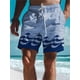 thumbnail image 2 of Bañador con estampado 3D de olas para hombre, estilo hawaiano, con cordón y cintura elástica, diseño de letras, 2 of 5