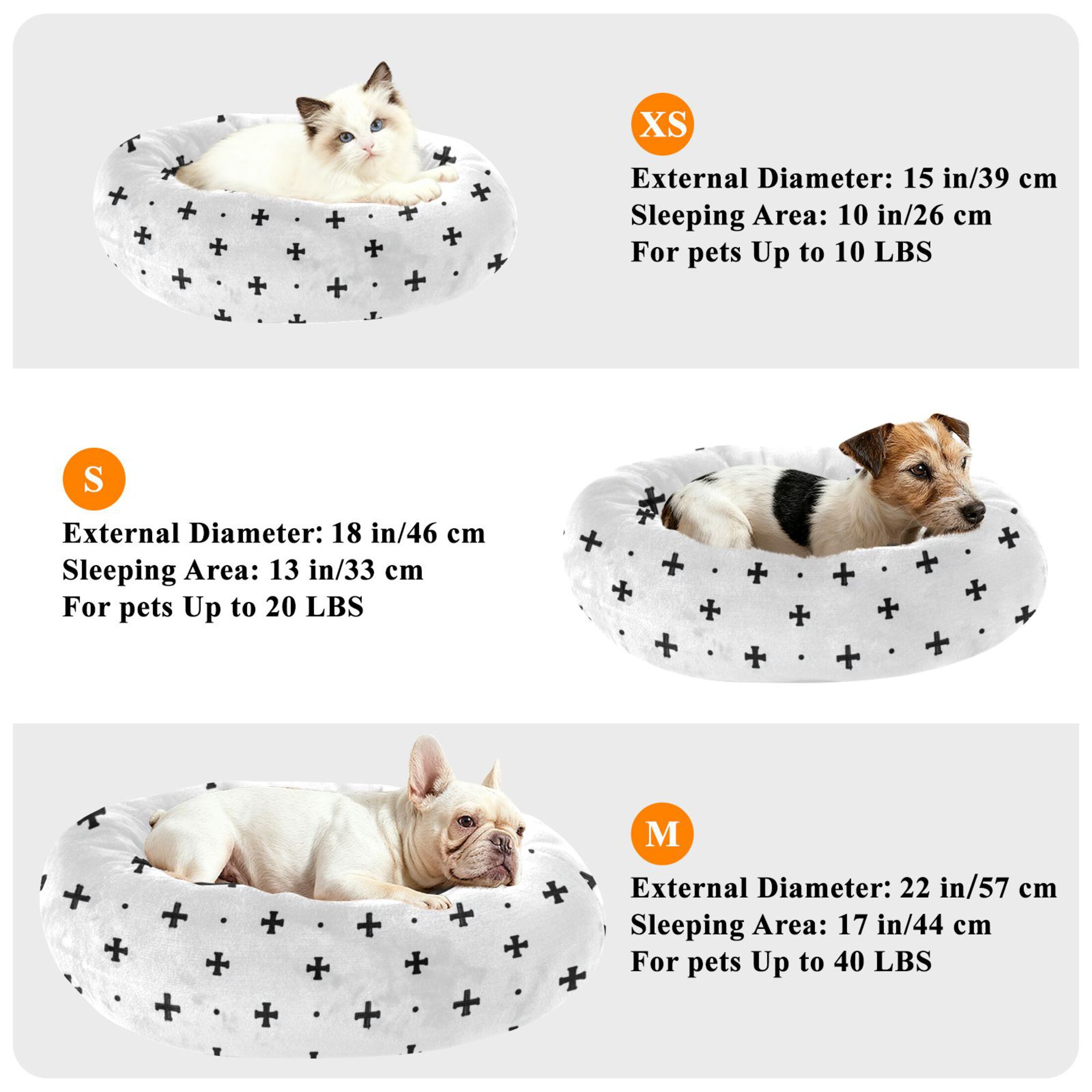 Pet Bed Pet Mat Cozy Removable & Washable Comfort For Cats And Dogs Small Cross Icons