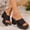 Black, variant on Women Slide Sandals, No Slip Casual High Heel Open Toe Ladies Shoes Blue Size 9