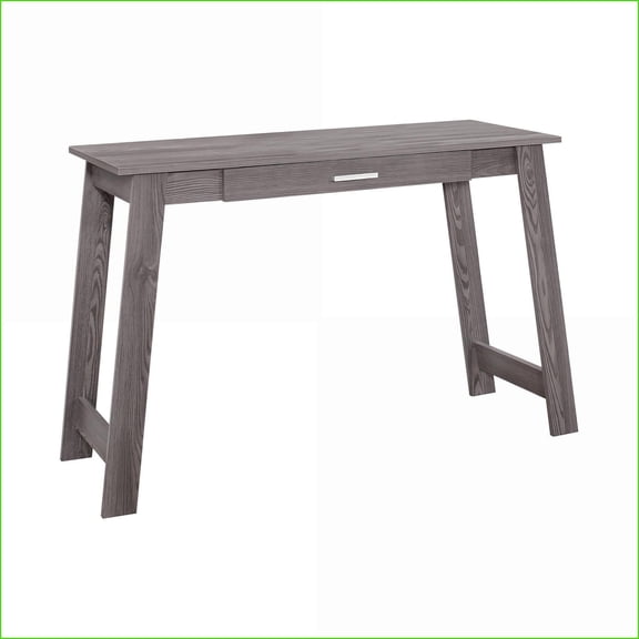 Desks: Contemporary Modern Computer Desk with Storage Drawer, 42 in. L Home Office | Grey | Particle Board