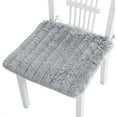 thumbnail image 1 of Solid color plush winter warm chair cushion chair cushion cloth art dining chair office seat cushion, 1 of 5
