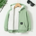 thumbnail image 4 of Boys Zip Up Hoodies Size 10 12 Unisex Boys Girls Kid's Winter Solid Hoodie Lined Zip Up Sweatshirt Jacket Hoodie Z0C-Green, 4-5 Years, 4 of 9