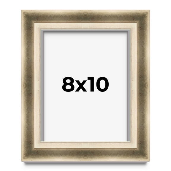 8x10 Shadow Box Frame Silver | 1.75 inches Deep Real Wood Traditional Shadowbox Display Frame | UV