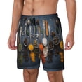 thumbnail image 2 of Uemuo Various Herbs And Spices In Spoons Pattern Mens Swim Trunks Quick Dry Board Shorts with Mesh Lining, Stretch Beach Shorts Quick Dry No-Chafing Board Shorts-Small, 2 of 9