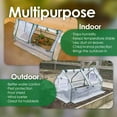 thumbnail image 4 of Garden Elements Indoor/Outdoor Metal Frame, Plastic Covered Cloche Angled Tunnel Greenhouse with Mesh Vents, White, Mini, 47”, 4 of 6