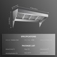 thumbnail image 2 of EastVita Commercial Exhaust Hood 8FT Rust Resistant Vent Hood 201 Stainless Steel Concession for Kitchen Restaurant with 2 Detachable U-shaped Grid Oil Filter Mesh, 2 of 7