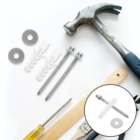 WHAMVOX 2pcs Universal Toilet Seat Bolt Repair Kit with Top Mount Bolts for Bathroom Parts Replacement