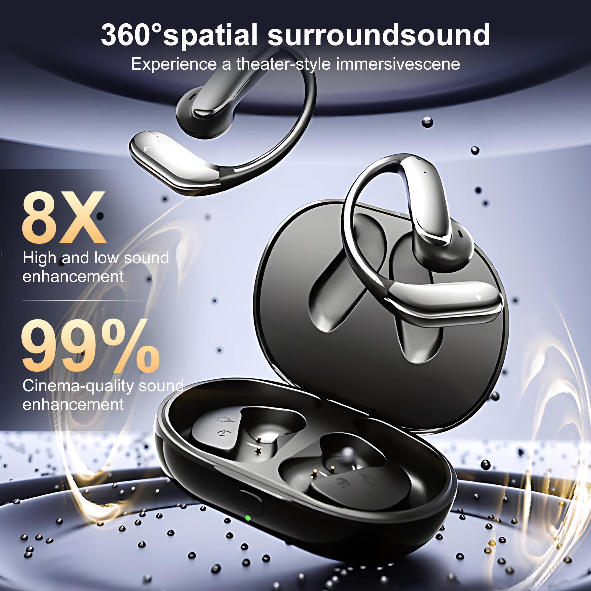 Pecham AI Translation Earbuds Real Time, Noise Cancelling Bluetooth Headphones, On-Ear Earbuds with 144 Languages Two-Way Translator, Fit for iOS & Android for Travel, Business, Learning, Sports