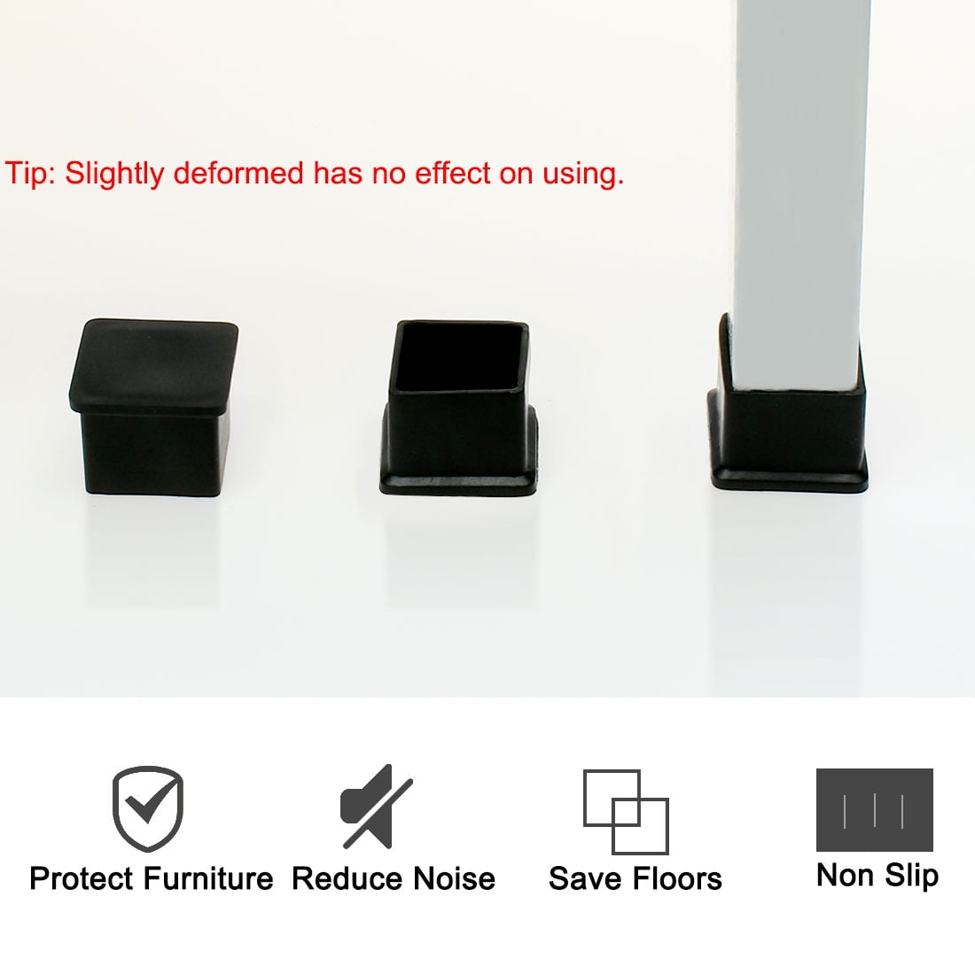 Unique Bargains Rubber Chair Leg Caps End Pad Feet Cover Furniture Slider