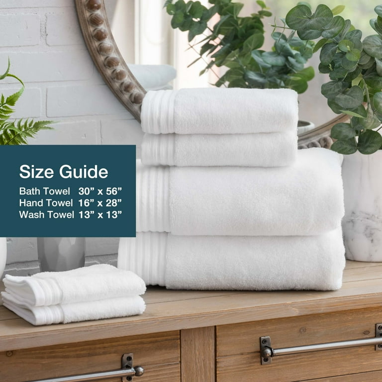 Allswell Egyptian Cotton Bath Towel, 6-Piece Set, Dark Grey 