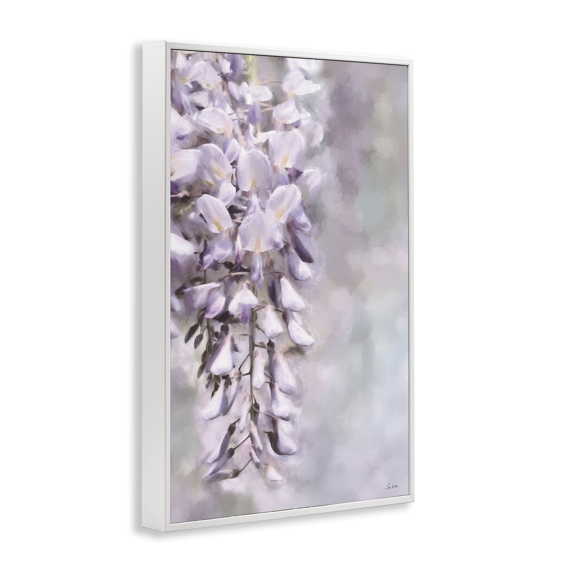 Stupell Industries Soft Foxglove Petals Botanical & Floral Painting White Framed Art Print Wall Art, 12 x 18
