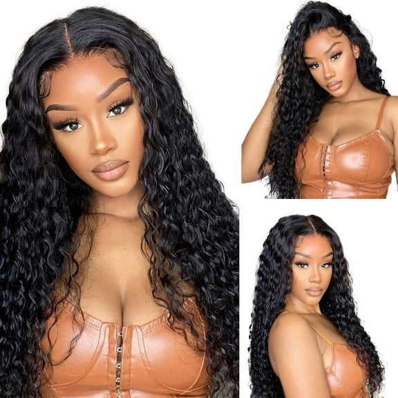 28 Inch Deep Wave Lace Front Wigs Human Hair Hd Lace Frontal Wigs For Black Women Hair 13x6x1 Transparent Lace 250%