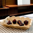 thumbnail image 2 of Bandeja Rectangular con Borde Ondulado, Bandeja Decorativa para Mesa de Centro, Cesta de Almacenamiento de Escritorio, Cesta Tejida, 2 of 6