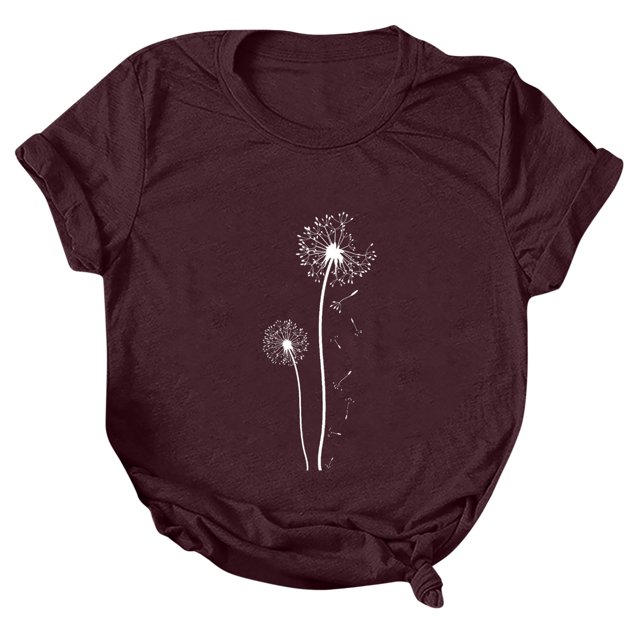Blusa de camiseta informal con estampado de manga corta y cuello redondo de verano para mujer a la moda Fridja hjk1017