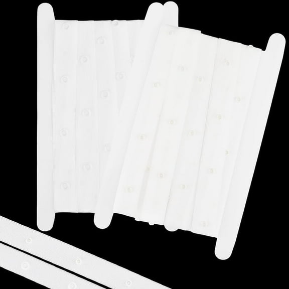 5 Yards Polyester Sewing Snap Button Tape Plastic Buttons Fastener Replacement for Baby Lingerie Crotch Sewing Dancing Dress with 1Pc Cardboard Display Card White 22mm