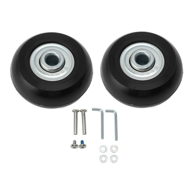 Dsseng Kit de Remplacement de Roue de Bagage SmoothRoll 54x18mm - Roues Pivotantes Silencieuses pour Chariot/caisse Design à Double Roulement en Caoutchouc PU Installation Facile Inclus