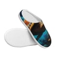 thumbnail image 3 of Lsque Colorful Flower Sea Turtle Pattern Womens Comfort Cotton on Scuff With Memory Foam and Anti-skid Sole Slipper-37/38, 3 of 7